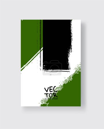 Illustration for Black green ink brush stroke on white background. Minimalistic style. Vector illustration of grunge element stains.Vector brushes illustration. - Royalty Free Image