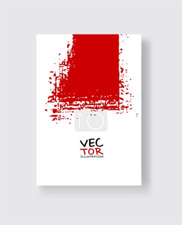 Illustration for Black red ink brush stroke on white background. Minimalistic style. Vector illustration of grunge element stains.Vector brushes illustration. - Royalty Free Image