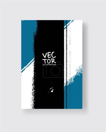 Illustration for Black blue ink brush stroke on white background. Minimalistic style. Vector illustration of grunge element stains.Vector brushes illustration. - Royalty Free Image