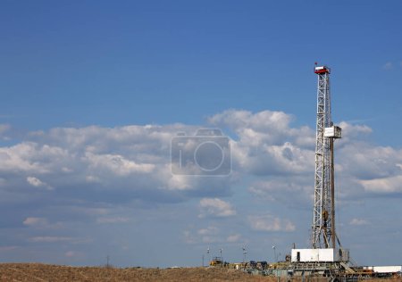 Photo for Oil drilling rig on oilfield industry - Royalty Free Image