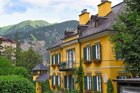 Photo for Beautiful old yellow house in Bad Gastein Austria - Royalty Free Image