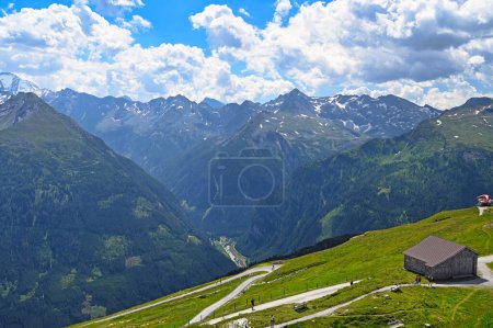 Photo for People hiking on the Stubnerkogel mountain in Bad Gastein Austria summer season - Royalty Free Image