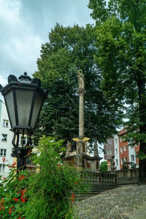 Photo for Klodzko, Lowersilesia 08 August 23 - Votive column of the Blessed Virgin Mary in Klodzko - Royalty Free Image