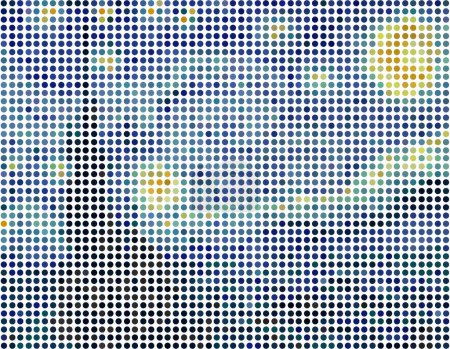 Illustration for The Starry Night Vincent van Gogh Painting Dot Background, design element. Can be used for cards, invitations, banners, posters, print design.Famous painting - Royalty Free Image