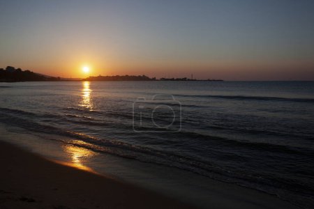 Lovely sunrise in Nessebar beach.