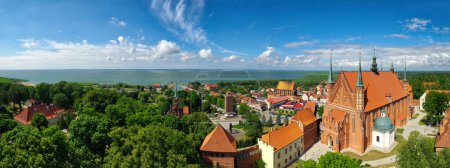 Photo for Panoramic view of the city Frombork of the old town and port. - Royalty Free Image