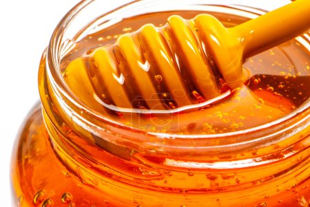 Téléchargez les photos : Pot au miel sur fond blanc - en image libre de droit
