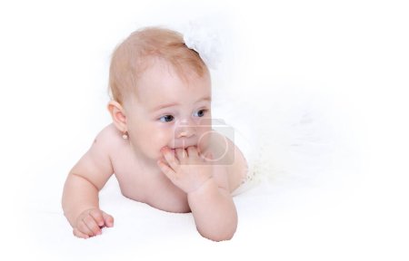 Photo for Happy baby on a light background - Royalty Free Image