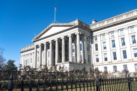 Téléchargez les photos : Washington DC architecture. International Assets Regulatory Board Bâtiment du département du Trésor américain à Washington, DC - en image libre de droit