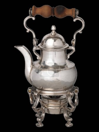 Photo for Antique, vintage, coffeepot isolated background. This exquisite item showcases a remarkable combination of craftsmanship and elegance, embodying the charm of a bygone era. - Royalty Free Image
