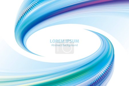 Illustration for Background with an abstract blue wave spiral curve. - Royalty Free Image