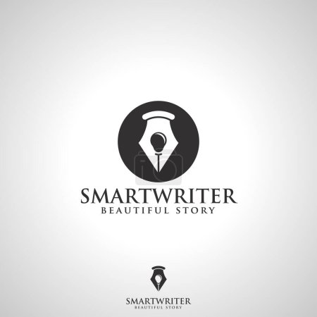 Ilustración de Plantilla de logotipo de escritor inteligente - Imagen libre de derechos