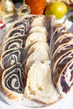 Photo for Handmade poppy seed strudel. - Royalty Free Image