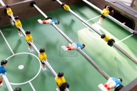Photo for Soccer game. football game with miniature players. - Royalty Free Image