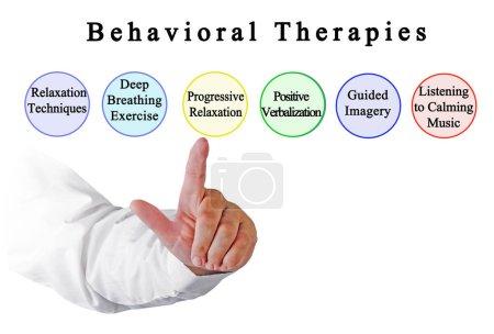 Photo for Man Presenting Six Behavioral Therapies - Royalty Free Image