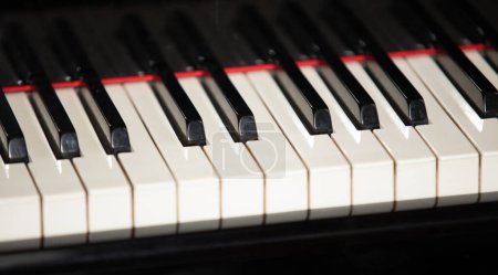 Photo for Piano keys black and white close up - Royalty Free Image