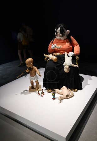 Photo for Venice, Italy - September 6, 2022:  59th Venice Art Biennale in Venice.  Seven Deadly Sins  by the Portugal artist Paula Rego - Royalty Free Image