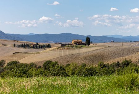  Le paysage rural près de Pienza en Toscane. Italie