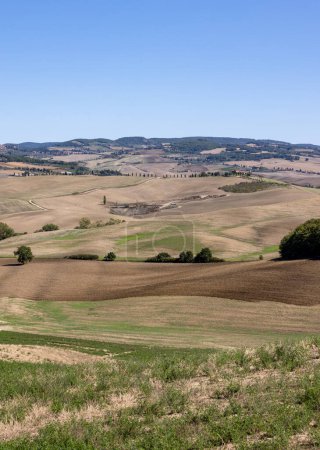  Die ländliche Landschaft in der Nähe von Pienza in der Toskana. Italien