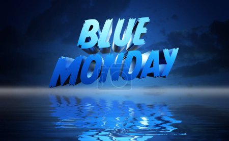 Photo for Blue monday the most depressing day of the year - 3D rendering - Royalty Free Image