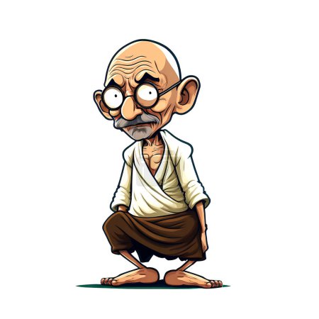 Foto de Mohandas Karamchand Gandhi in cartoon character - caricature - Imagen libre de derechos