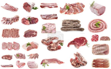 Foto de Pork meats in front of white background - Imagen libre de derechos