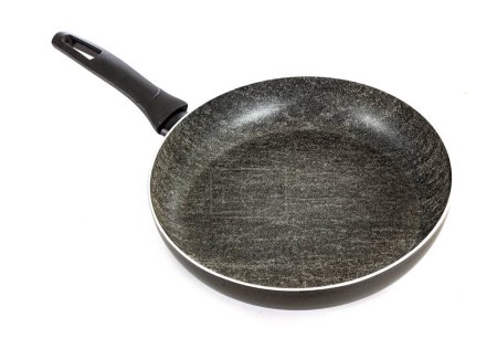 Photo for Black frying pan in front of white background - Royalty Free Image