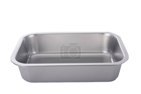 Photo for Metal dish in front of white background - Royalty Free Image