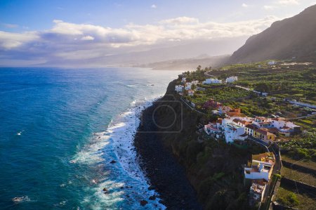 Landscape on the edge of the ocean. Tenerife Island in Spain in the Atlantic Ocean