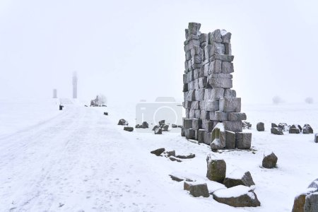 GRUNWALD, Polonia - 10 de enero de 2024 - Memorial en el campo de batalla