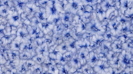 Photo for Abstract background full with lots of stylized drawed Blue flowers on white - Royalty Free Image