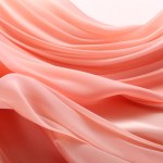 Soft silk with many large fold waves into a fresh Peach color background