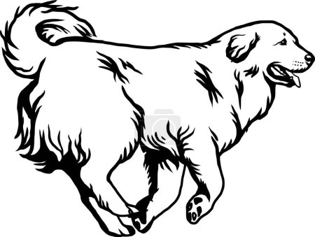 Téléchargez les illustrations : Grands Pyrénées - Chien de race, Funny dog Vector File, Cut Stencil, vecteur détaillé - en licence libre de droit