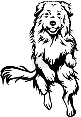 Téléchargez les illustrations : Grands Pyrénées - Chien de race, Funny dog Vector File, Cut Stencil, vecteur détaillé - en licence libre de droit