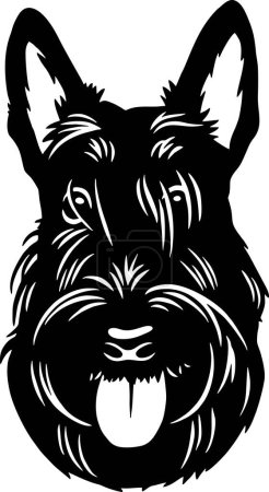 Scottish Terrier - Funny Dogs Detailed Vector - Pet Vector Portrait, Dog Silhouette Stencil