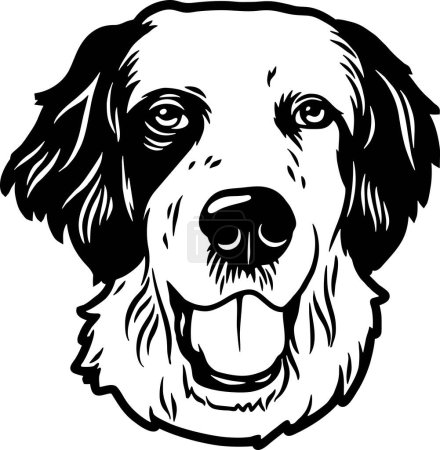 Illustration for English Setter - Funny Dogs Detailed Vector - Pet Vector Portrait, Dog Silhouette Stencil - Royalty Free Image