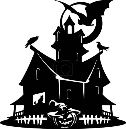 Foto de Halloween divertido - Decoración de Halloween. Fiesta de Halloween y cita de Halloween - vector de stock - Imagen libre de derechos