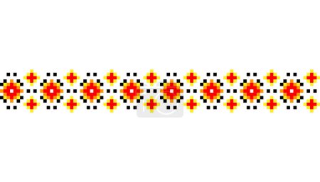 Illustration for Ukrainian traditional embroidery. Pattern for cross stitching decoration. Cross-stitch traditional folk. Vector illustration of ethnic seamless ornamental geometric design. - Royalty Free Image