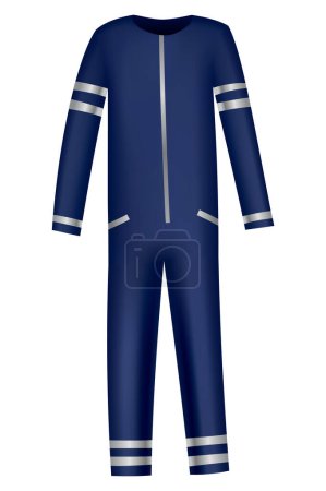 Illustration for Workwear uniform element. Blue denim overall or dungaree as uniform. Protective clothing or safety equipment. Construction workers clothing, uniform mockup. - Royalty Free Image