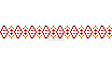 Illustration for Ukrainian traditional embroidery. Pattern for cross stitching decoration. Cross-stitch traditional folk. Vector illustration of ethnic seamless ornamental geometric design. - Royalty Free Image