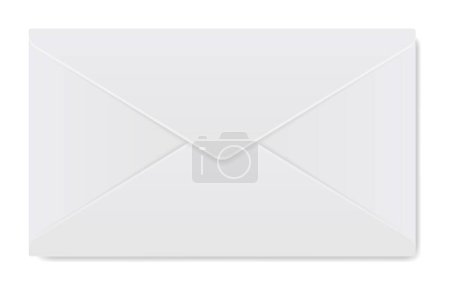 Ilustración de Realistic envelope. Design template for closed realistic mockup. Blank stationery letter folded view. White paper envelop for office document or message. - Imagen libre de derechos
