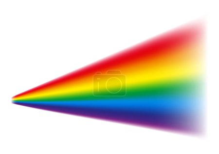 Ilustración de Luz de dispersión. Efecto de dispersión óptica de la luz. Refracción de la luz blanca en el espectro visible colorido. Ilustración física. - Imagen libre de derechos