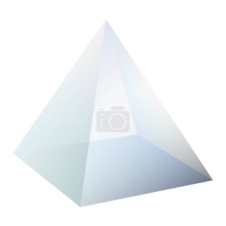 Dispersion light prism. Glass triangular pyramid for optical light dispersion effect. Refraction of the white light into the colorful visible spectrum. Physics illustration.