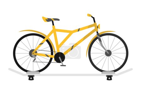 Illustration for Car roof rack for versatile transportation. Easily transport different necessary things like bike. Perfect for road trips and outdoor adventures. - Royalty Free Image