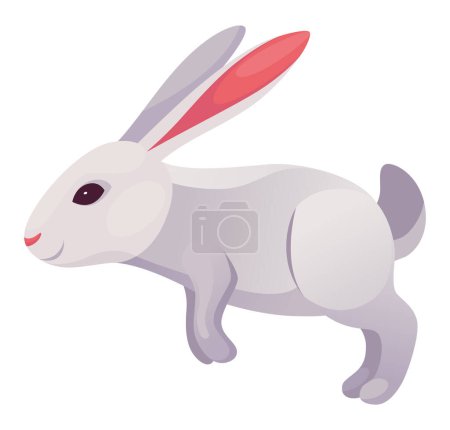Ilustración de Icono de animación de conejo. Bunny salto o correr elemento de movimiento para el juego 2d. Velocidad correr animal liebre, movimiento de la hoja de sprite. Ilustración vectorial aislada sobre fondo blanco. - Imagen libre de derechos