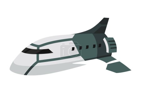 Illustration for Object can fly in earth atmosphere layers. Colorful infographic icon, spaceship. Vector illustration. - Royalty Free Image