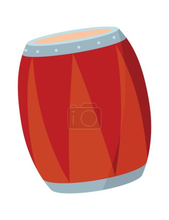Ilustración de Tambores e ilustraciones planas vectoriales de percusión aisladas sobre fondo blanco, tienda de instrumentos de música. - Imagen libre de derechos