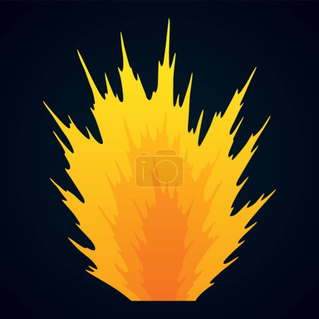 Explosion animation. Animation for game of the explosion effect. Cartoon animation for game. Exploding effect. Hand drawn vector illustration.