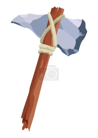 Illustration for Archeology icon. Ancient artifact, graphic element of antiquity for mobile game, axe object. Greek or egypt archaeology vector illustration. - Royalty Free Image