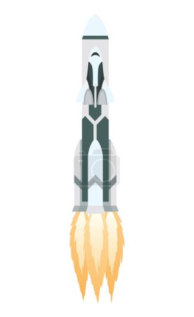 Object can fly in earth atmosphere layers. Colorful infographic icon, spaceship. Vector illustration.